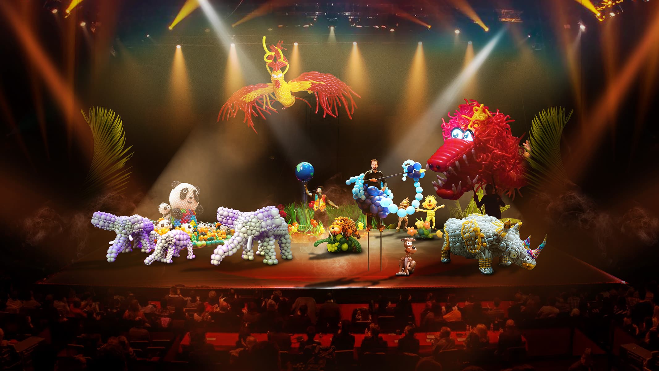 Les Jeux du Cirque au Cirque Phénix par les Étoiles du Cirque de Pékin. Parade des animaux entièrement en ballons. Par Tonton ballon